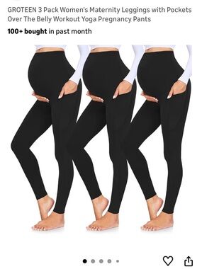 Maternity Black Full-Length Leggings - 3 Pack